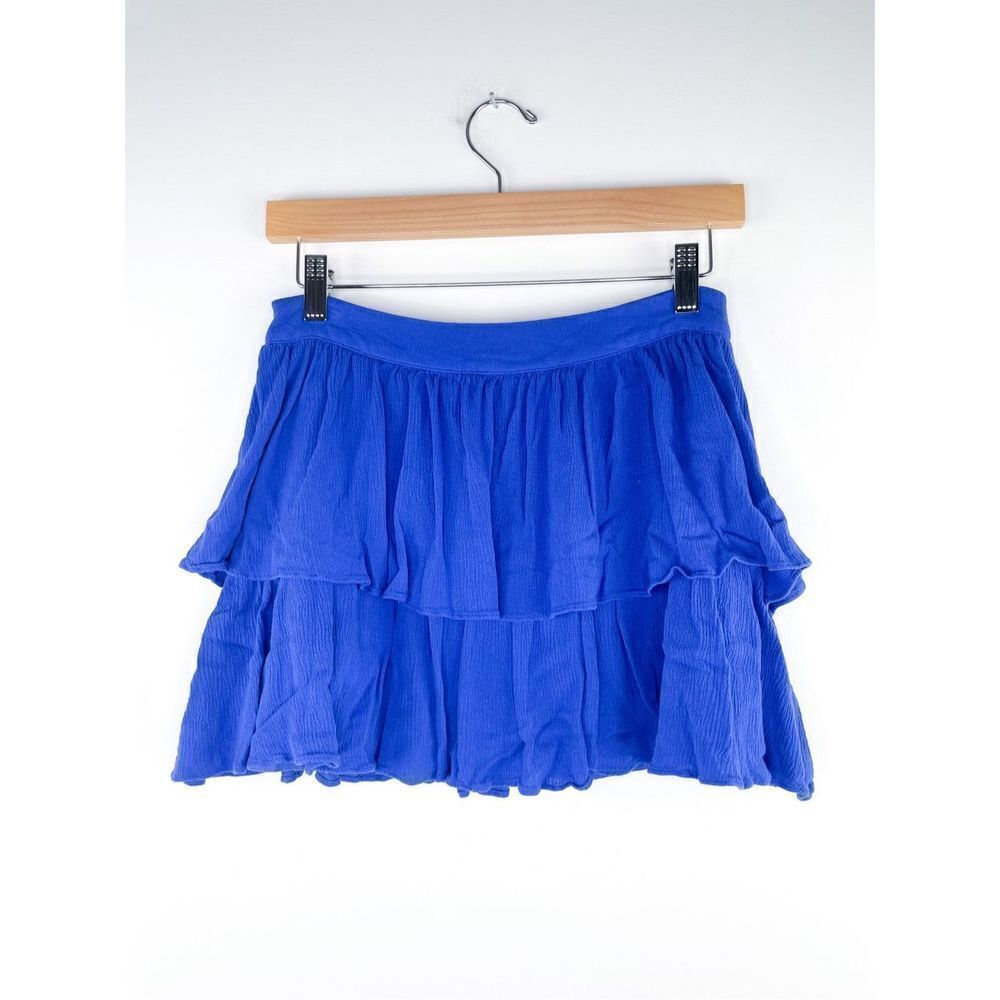 Superdown Becky Ruffle Tier Skirt in‎ Cobalt Size S - Picture 4 of 11